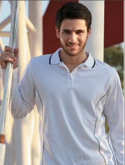 Picture of Stitch Feature Essentials-Unisex Adults Long Sleeve Polo