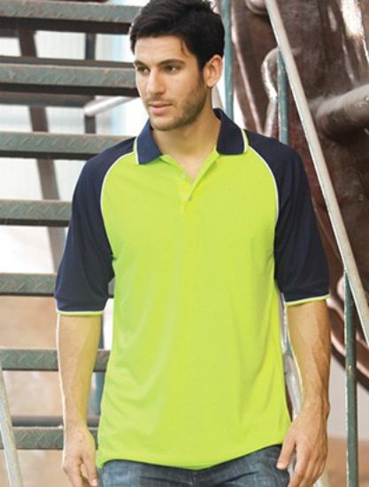 Picture of Unisex Adults Hi-Vis Raglan Sleeve Polo
