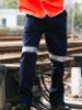 Picture of Unisex Adults Cotton Drill Work Pants With Reflective Tape