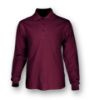 Picture of Kids Plain Colour Poly Face Cotton Backing Long Sleeve Polo